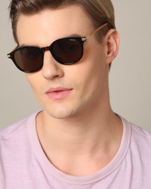 Men UV-Protected Circular Sunglasses - 204819