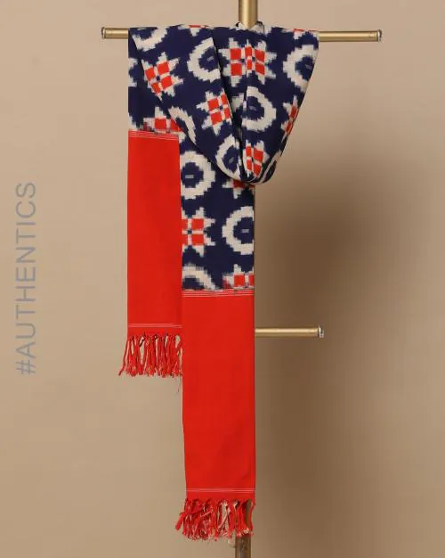 Handloom Pochampally Telia Ikat Cotton Dupatta