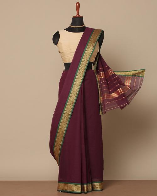 Dharwad Cotton Saree with Zari Border