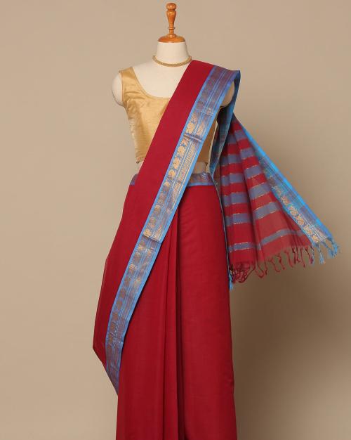 Dharwad Cotton Saree with Zari Border