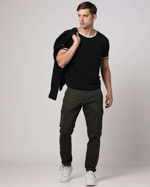 Clean Optic Knit Denim Pants with Knee Dart
