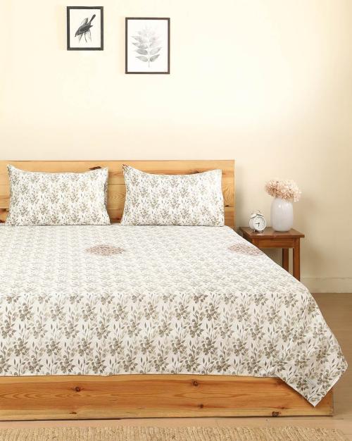 Buy Printed Cotton Double Bedsheet with Pillow Covers Online at Best