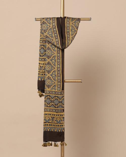 Kutch Handblock Print Ajrak Pure Modal Dupatta