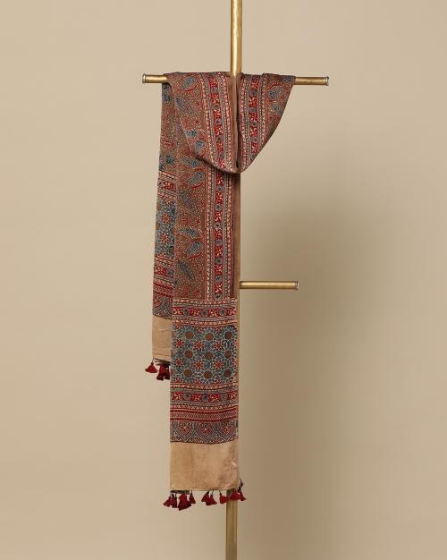 Kutch Handblock Print Ajrak Pure Modal Dupatta