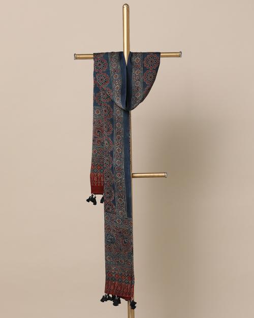 Kutch Handblock Print Ajrak Modal Dupatta