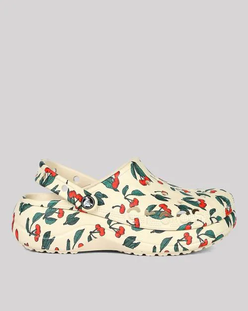 Women Baya Floral Print Platform Clogs