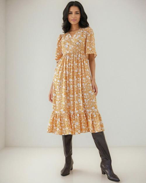 Floral Print Wrap Dress