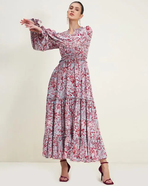 Floral Print Tiered Dress