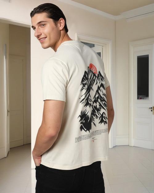 Men Printed Relaxed Fit Crew-Neck T-Shirt