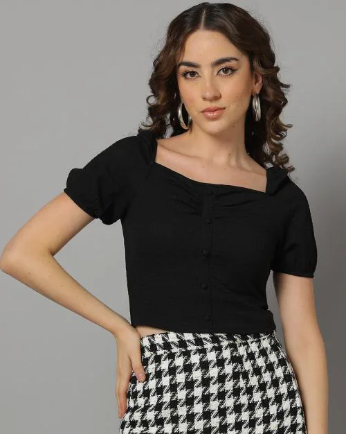 Women Square-Neck Crop Top