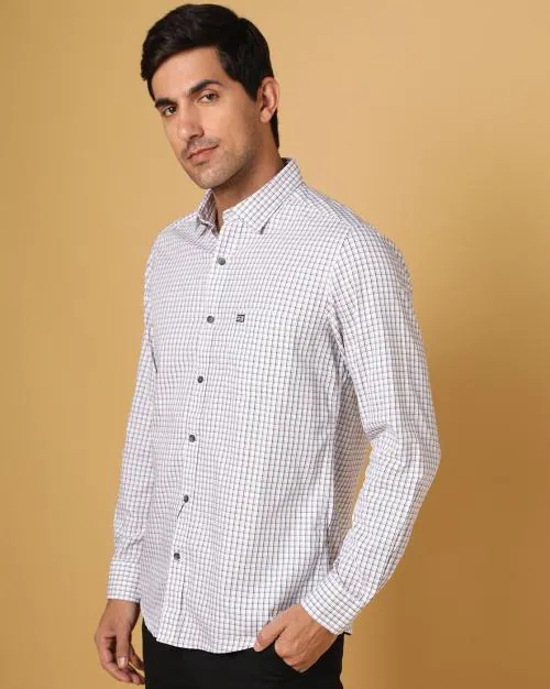 Men Checked Slim Fit Shirt