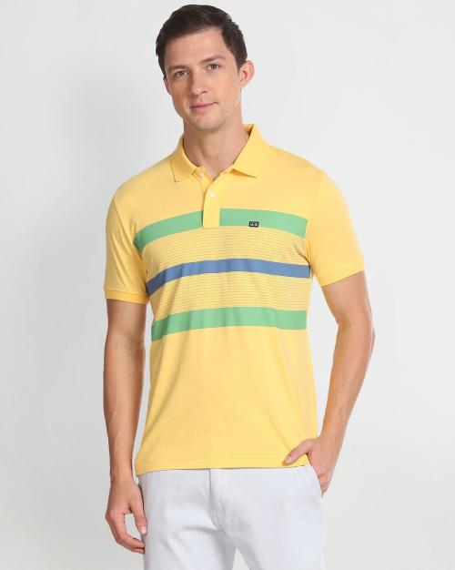 Men Striped Regular Fit Polo T-Shirt