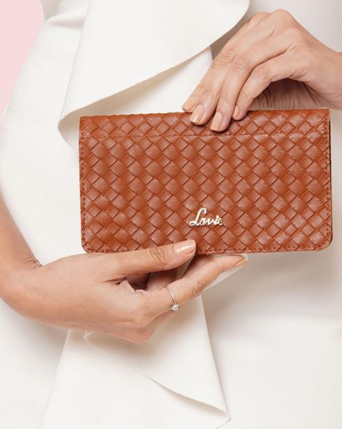 Women Bi-Fold Wallet with Brand Logo Accent