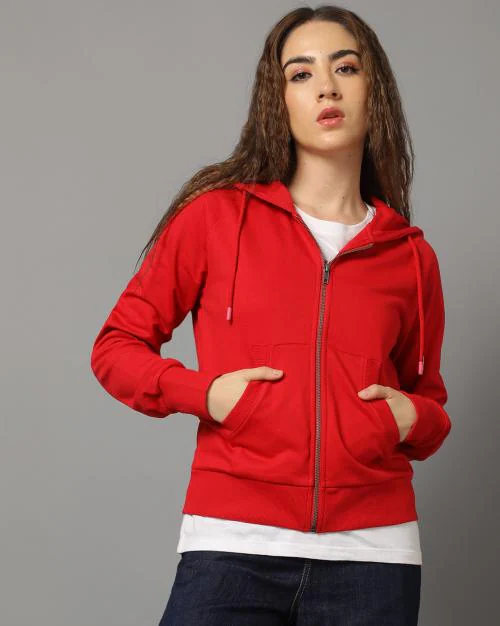 Buy Women Relaxed Fit Zip Thru Hoodie Online at Best Prices in India JioMart.