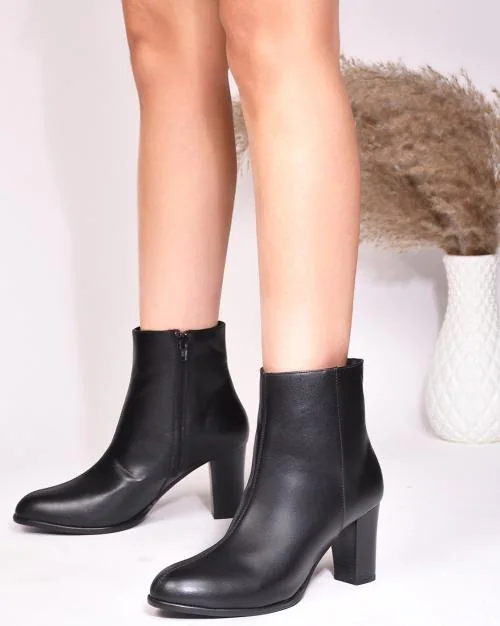 Women Ankle-Length Boots with Zip Closure