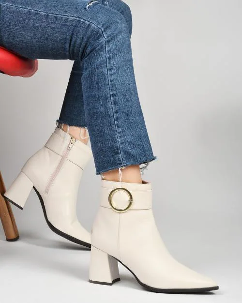 Women Pointed-Toe Ankle-Length Boots