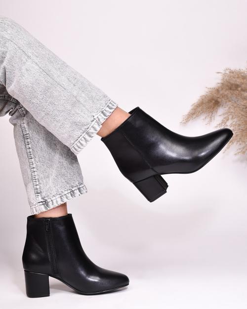 Women Ankle-Length Boots with Zip Closure