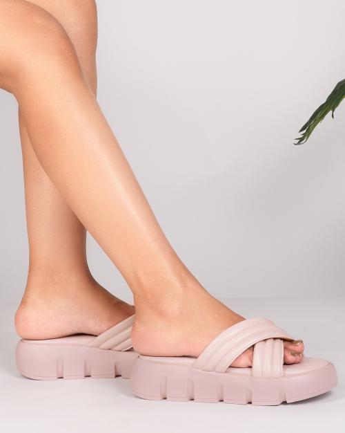 Women Criss-Cross Strap Platforms