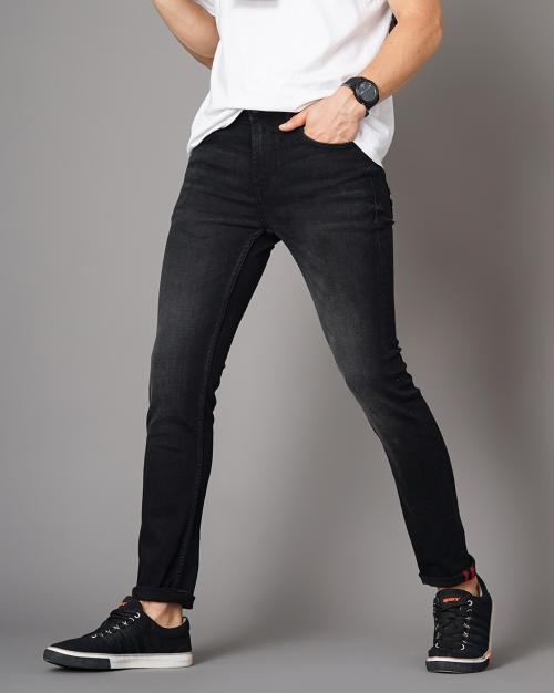 Men Lightly Washed Low-Rise Slim Fit Jeans