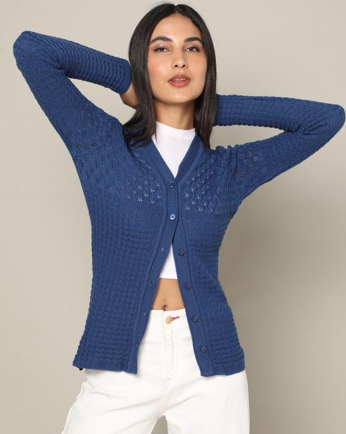 Pointelle Knit Cardigan