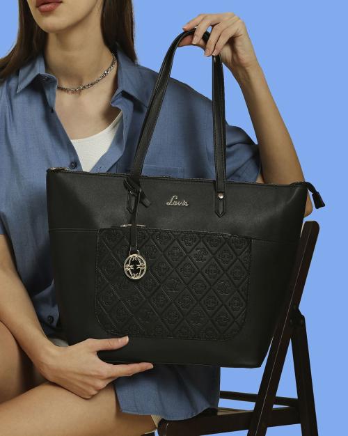 Women Tote Bag with Metal Accent Tag