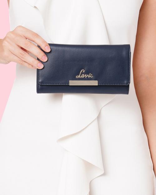 Women Tri-Fold Wallet with Snap-Button Closure