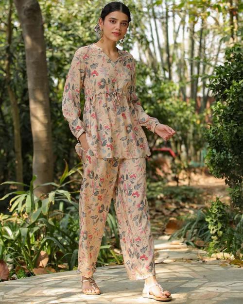 Printed Peplum Kurti with Palazzo