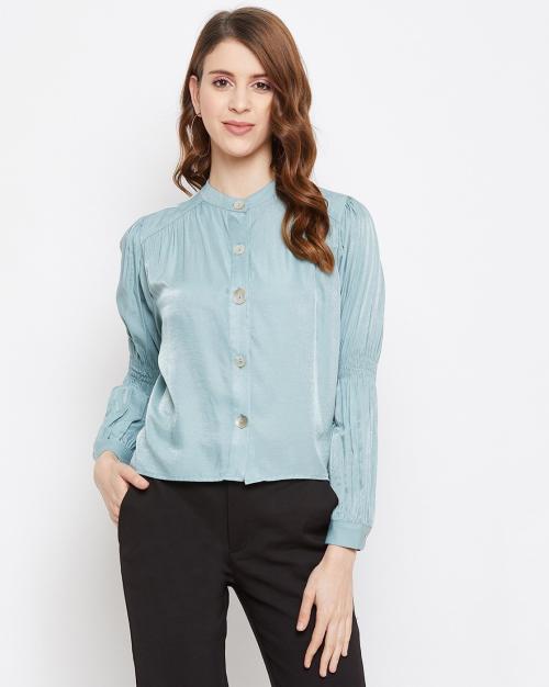 Striped Button-Down Top