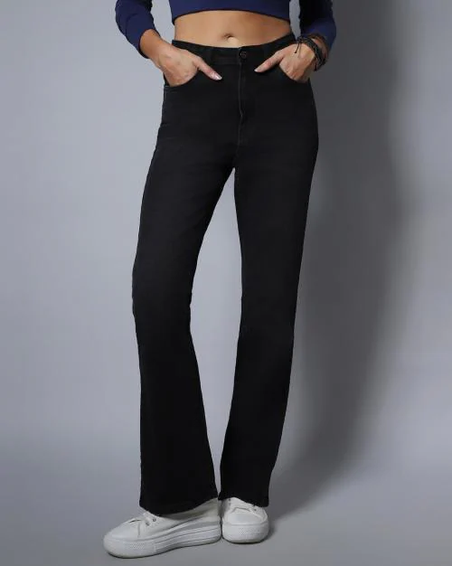 Women Lightly Washed Bootcut Jeans