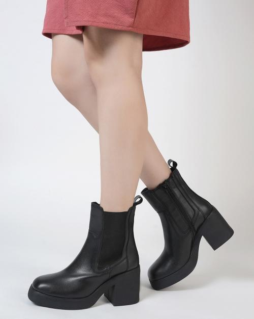 chelsea boots women block heel