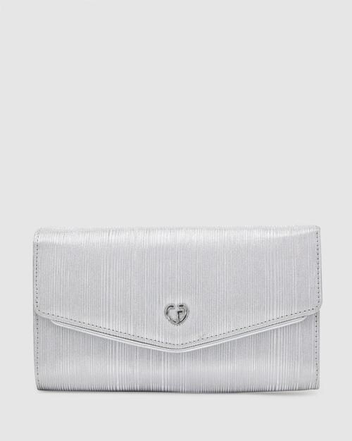 Women Clutch with Metal logo Accent