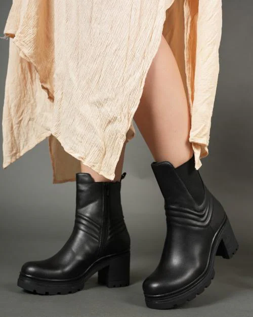 Women Mid-Calf Length Boots with Zip Closure