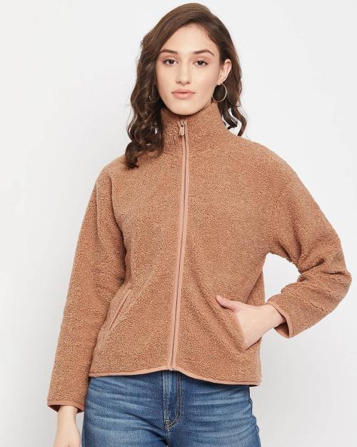 Zip-Front Sweatshirt with Slip Pockets
