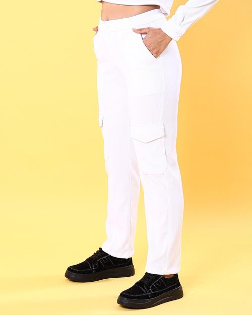 Women Corduroy Regular Fit Cargo Pants