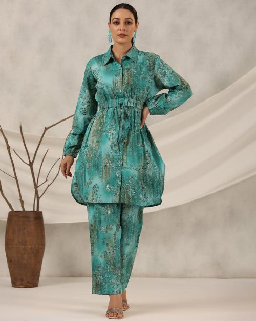 Women Floral Print Pants & Suit Set