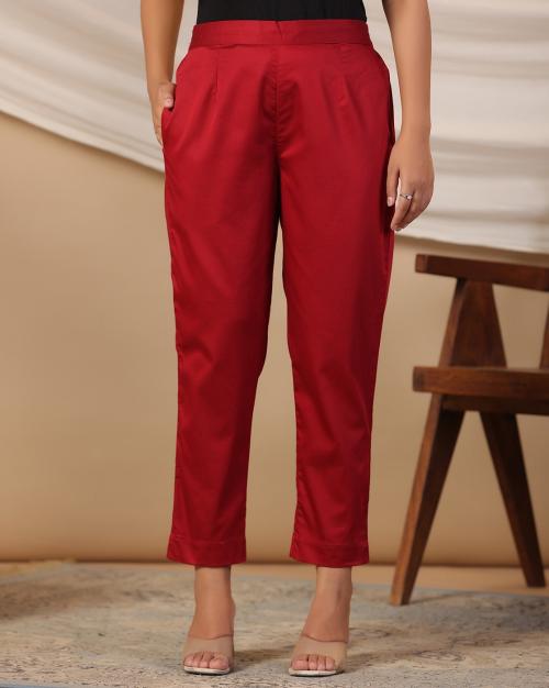 Women Cotton Lycra Slim Fit Pants