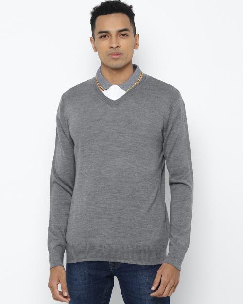 Men Heathered Regular Fit Pullover