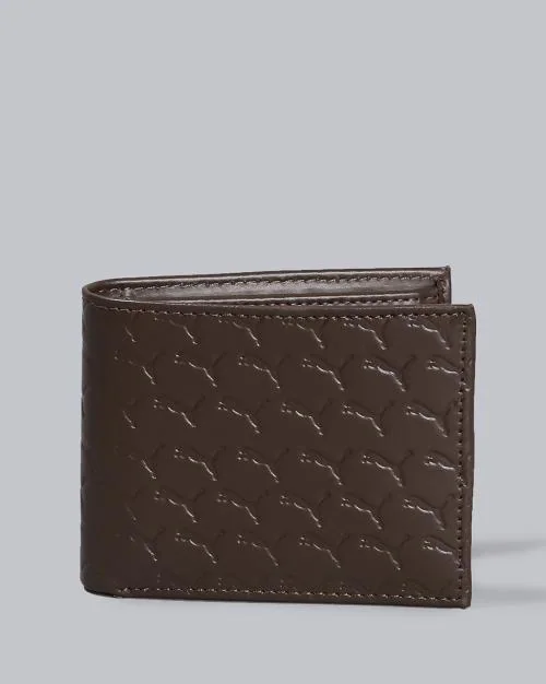 Men Logo Embossed Bi-Fold Wallet