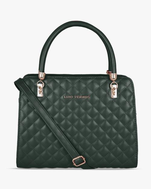 Women Quilted Satchel with Detachable Strap