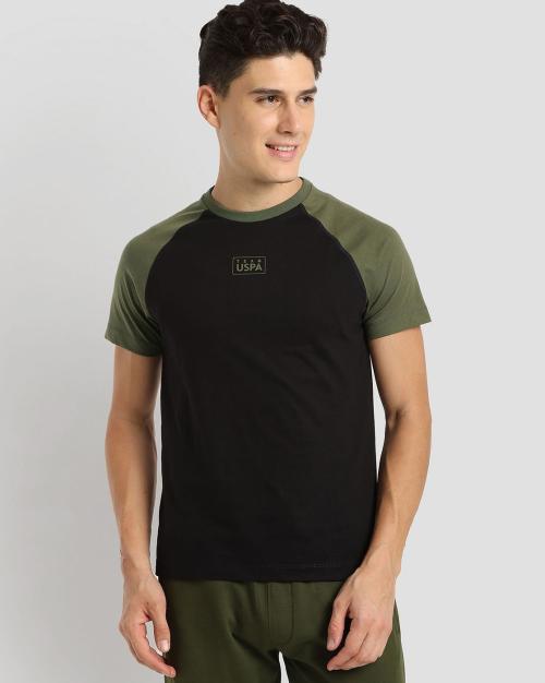 Men Varsity Training Slim Fit Crew-Neck T-Shirt