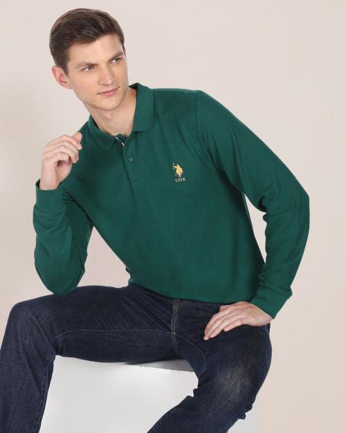 Men Regular Fit Pique Polo T-Shirt