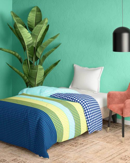 80 GSM Houndstooth Print Cotton Single Comforter