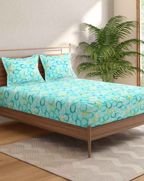 Printed Double Size Blanket with Pillow Covers