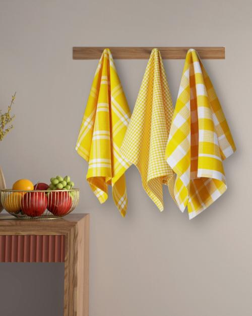 Set of 3 Checked Kitchen Towels