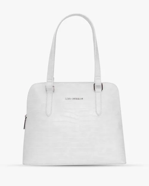 Croc-Embossed Shoulder Bag