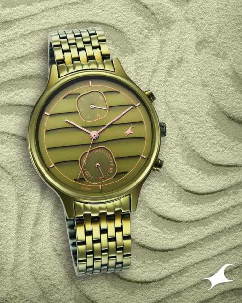 6207QM02 Style Up Green Dial Stainless Steel Strap Watch