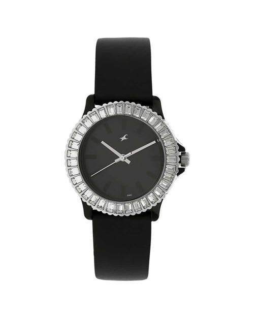 NP9827PP02 Black Dial Black Plastic Strap Watch