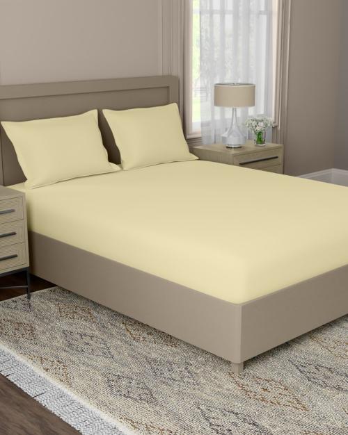 144 TC Cotton Double Bedsheet with Pillow Covers