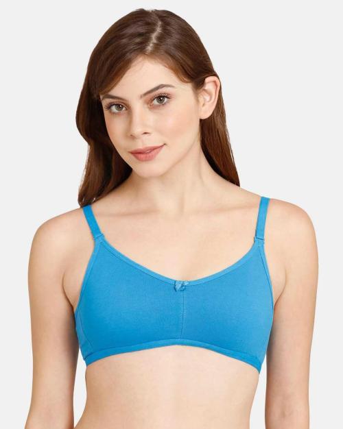 Rosaline by Zivame Everyday Double Layered Non Wired 3/4th Coverage T-Shirt Bra - Diva Blue