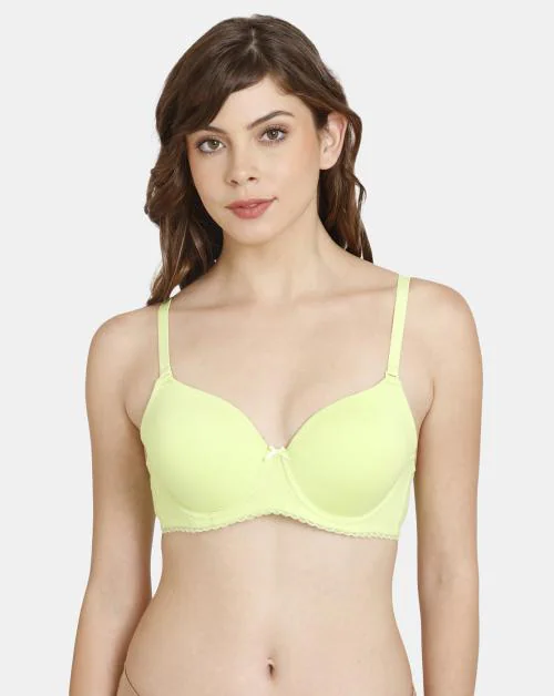 Rosaline Padded Wired 3/4th Coverage T-Shirt Bra - Sharp Green